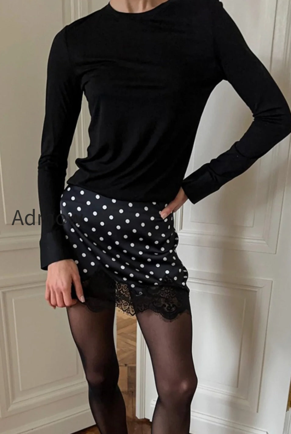 lace-polka-dot-a-line-skirt