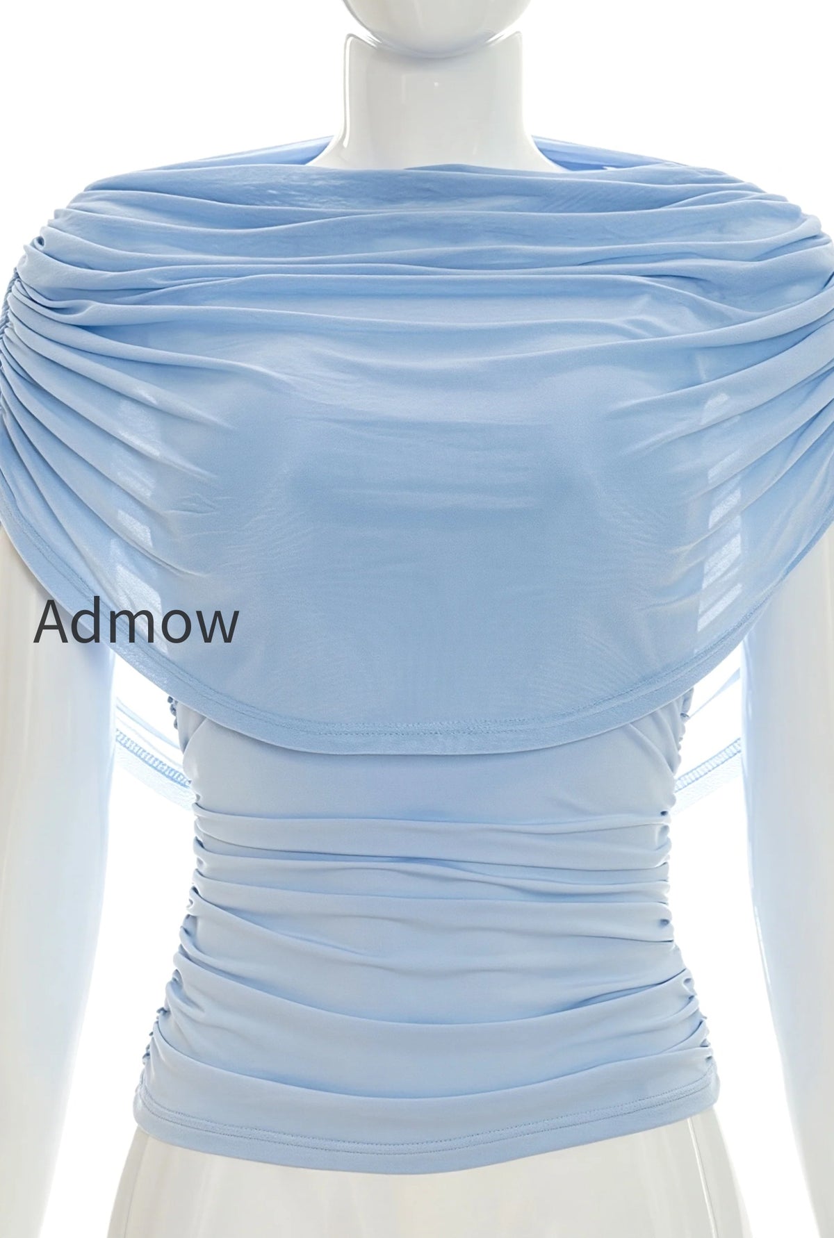 solid-sheer-ruffle-scarf-neck-blouse