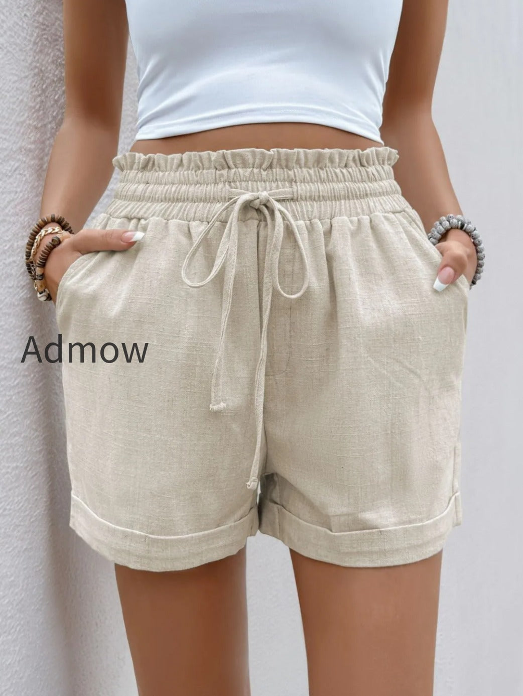 frill-drawstring-shorts
