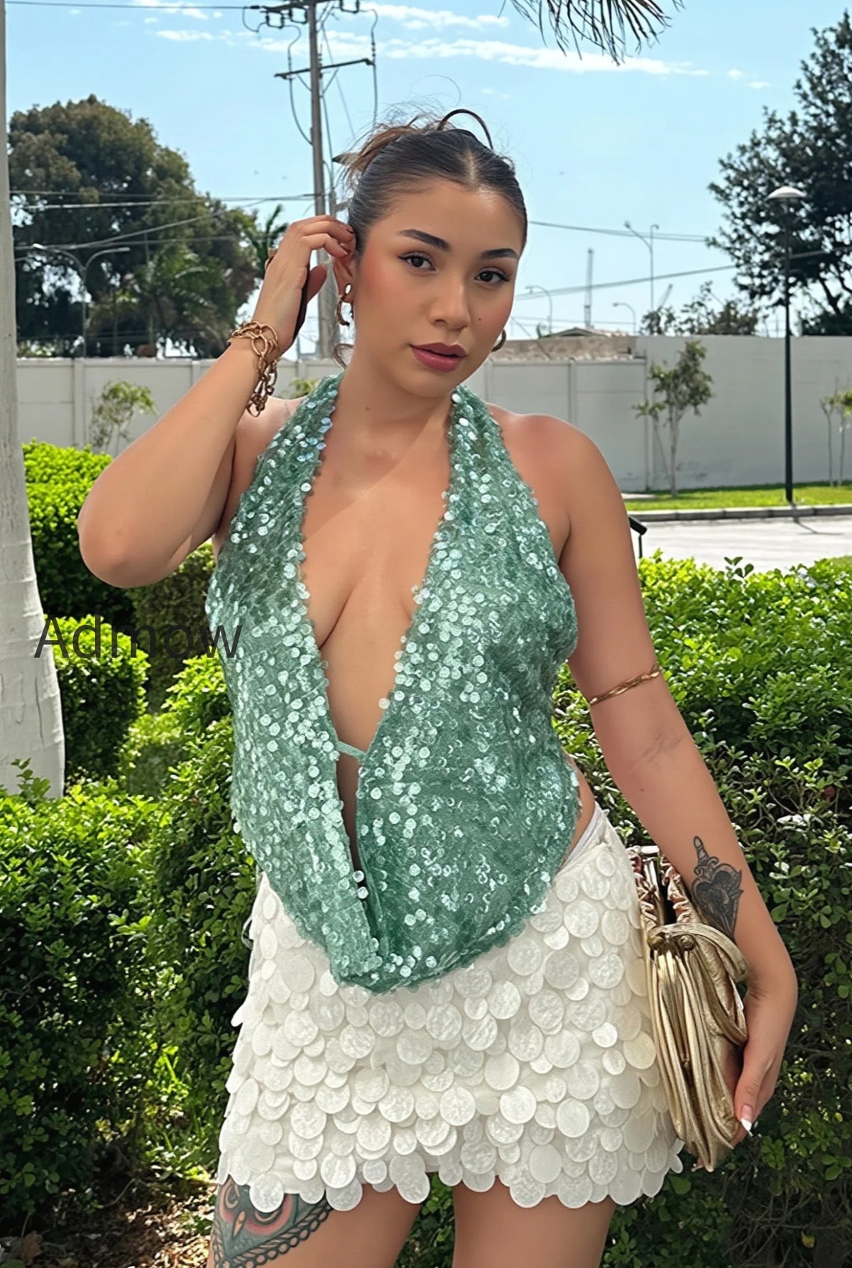 cutout-sequin-v-neck-tank-top