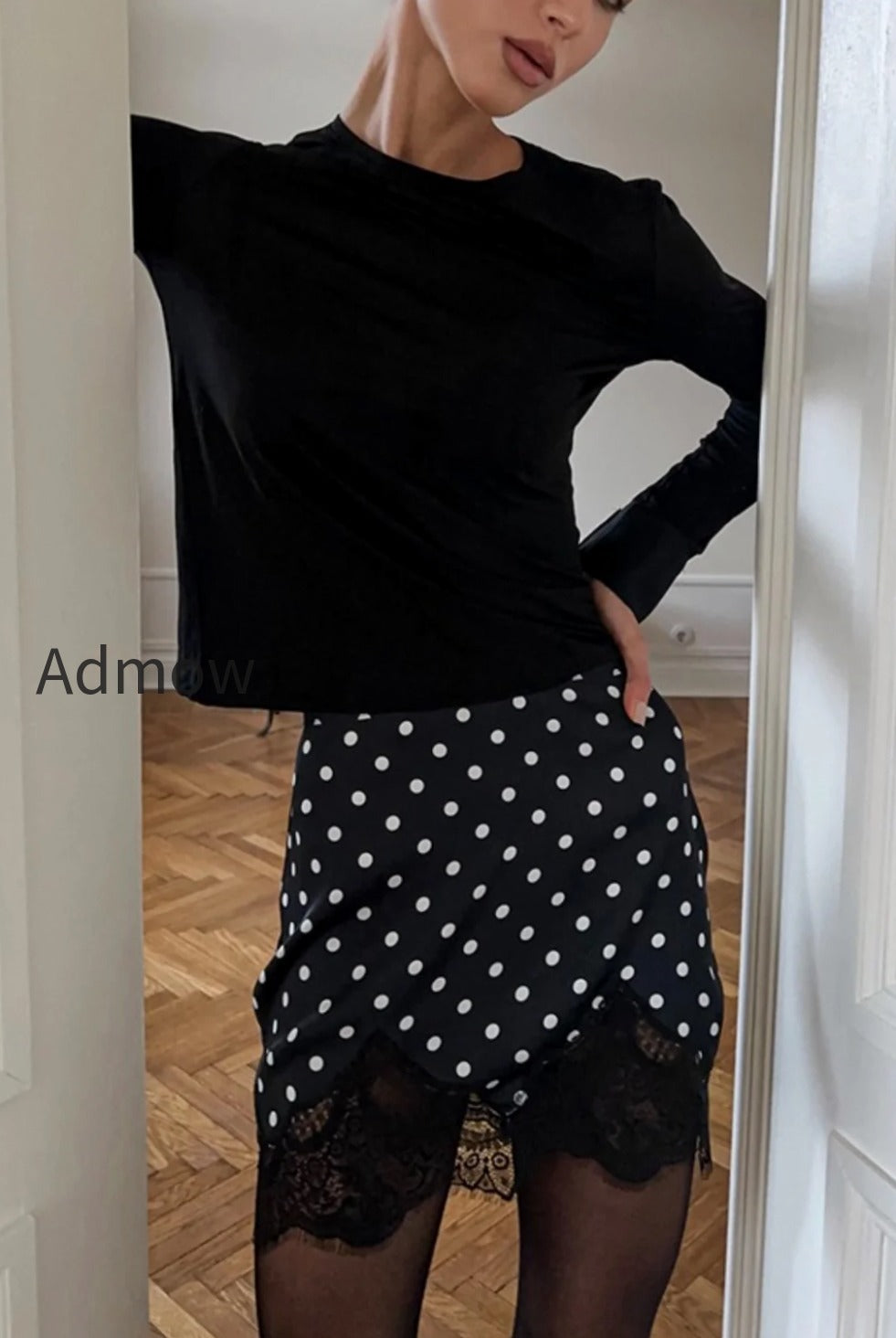 lace-polka-dot-a-line-skirt