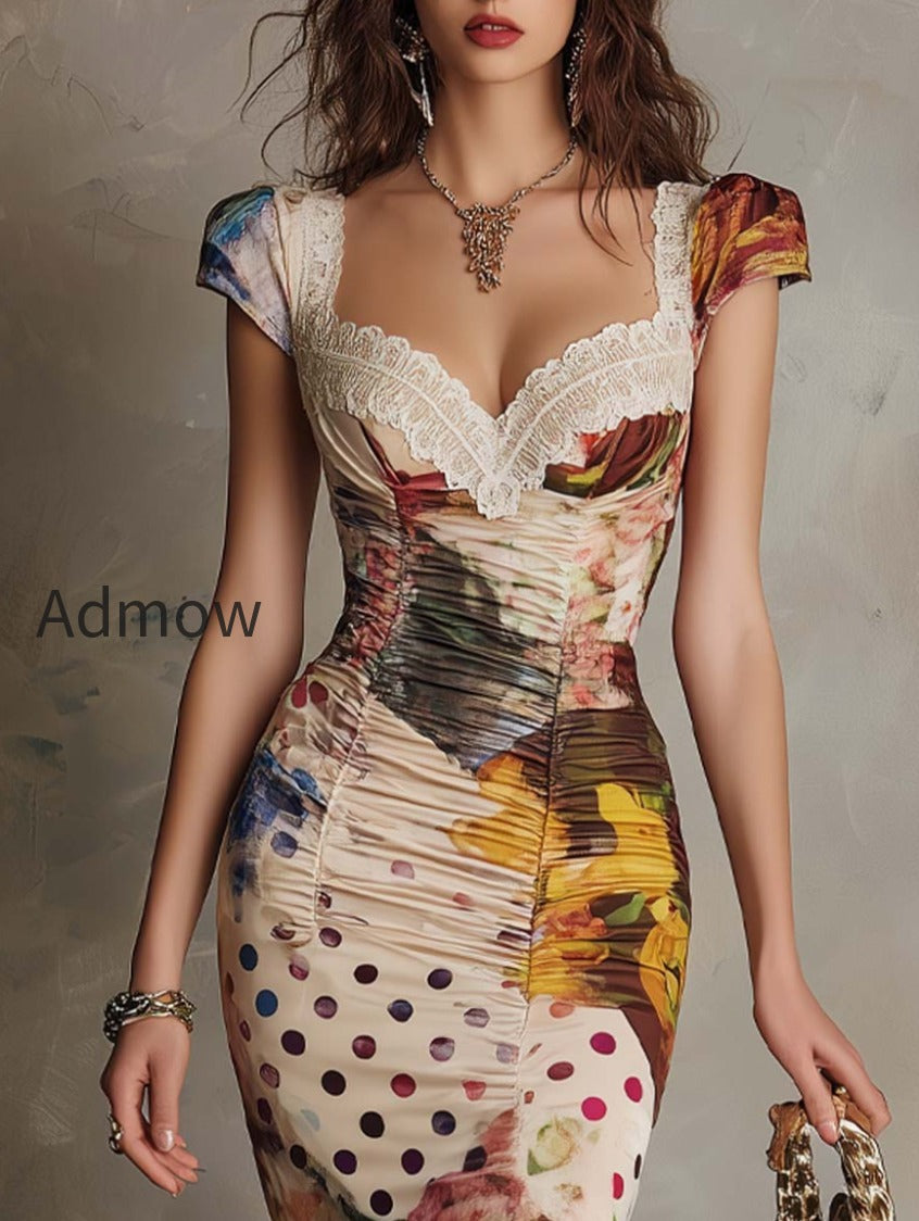 retro-polka-dot-and-painterly-floral-polyester-satin-midi-dress
